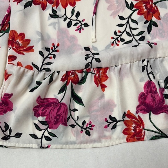 Old Navy Flowers Boxy Peplum Blouse M - Picture 7 of 9